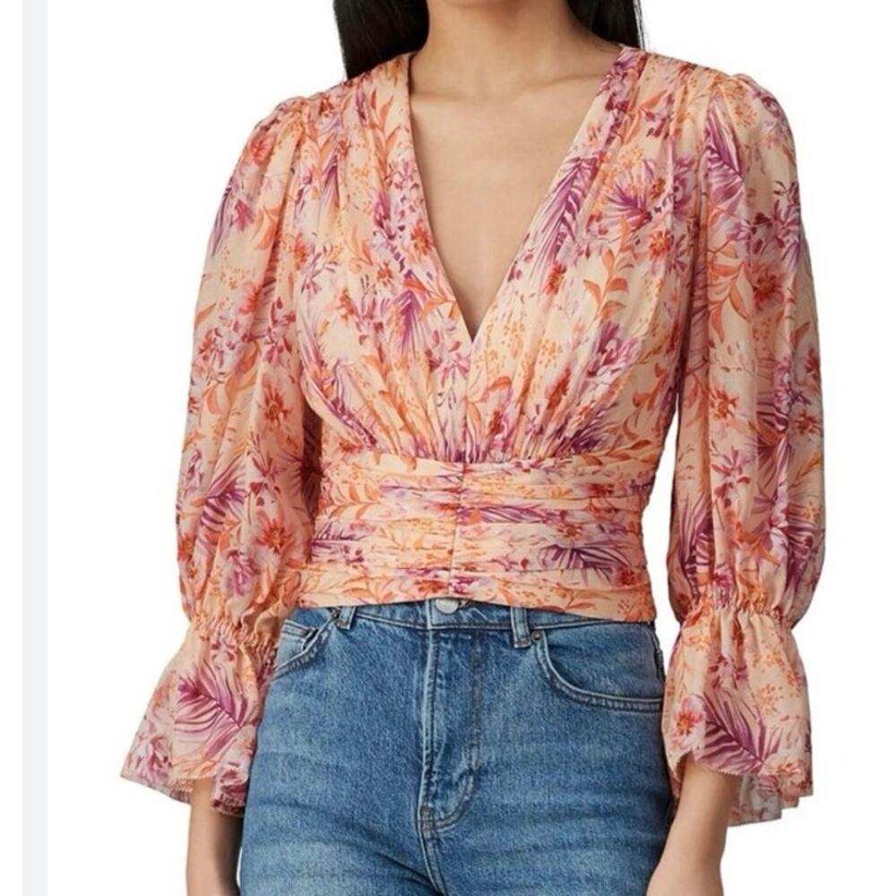 AMUR Gitana 100% Silk Blouse Small